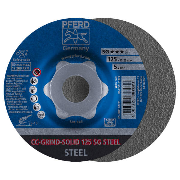 Disco da sbavo CC-GRIND-SOLID 125 SG STEEL