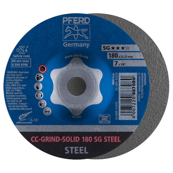 Disco da sbavo CC-GRIND-SOLID 180 SG STEEL