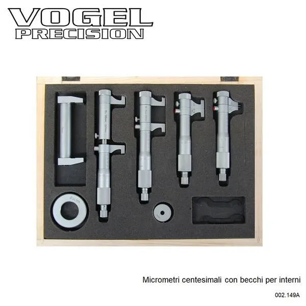 Kit 4 Micrometri per Interni Becchi 5-100