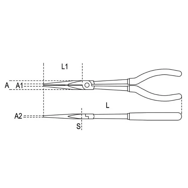 Pinza a becchi mezzotondi lunghissimi Beta 1009L/A