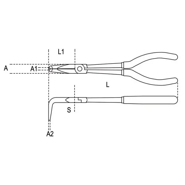 Pinza becchi mezzitondi 90 PVC antiscivolo 1009L/C