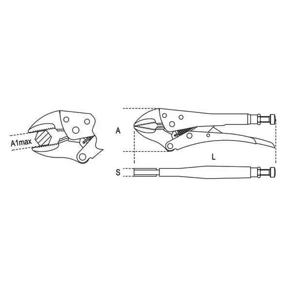 Pinze regolabili autobloccanti ganasce concave H-SAFE 1052HS