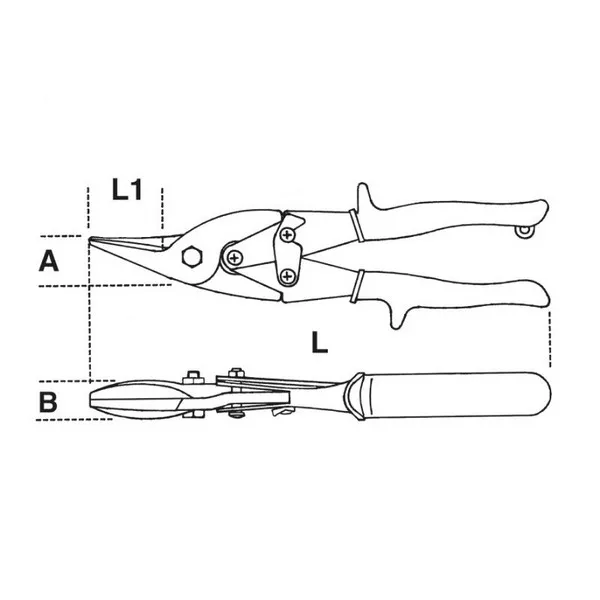 Cesoia a doppia leva destrorsa lame curve 1123