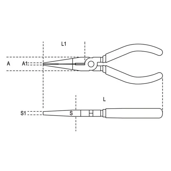 Pinze becchi mezzitondi lunghissimi diritti H-SAFE 1166BM-HS