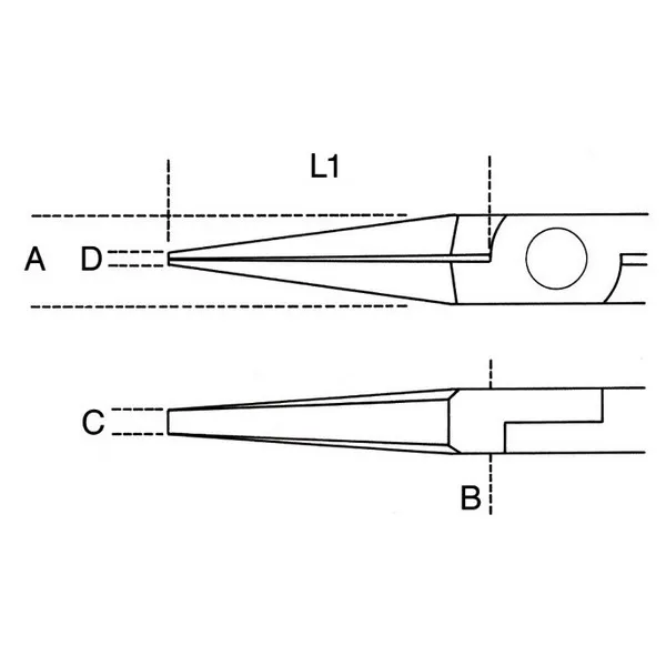 Pinza elettronica becchi piatti 1172BM