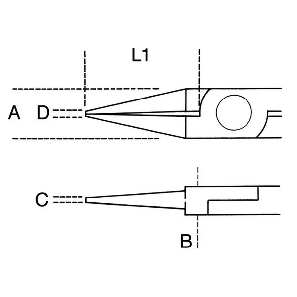 Pinza elettronica becchi tondi 1173BM