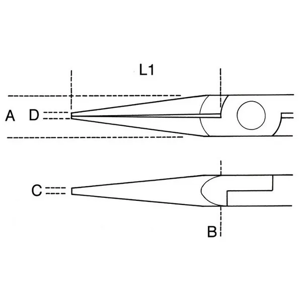 Pinza elettronica becchi mezzotondi 1177BM/Z