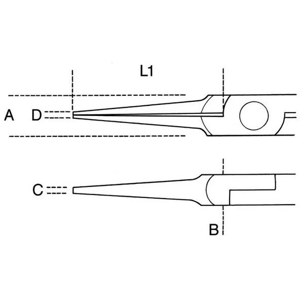 Pinza elettronica becchi mezzotondi 1178BM
