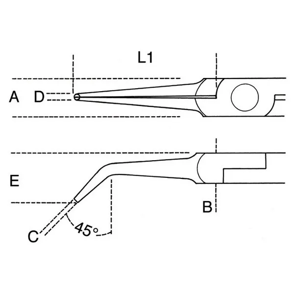 Pinza elettronica becchi mezzotondi 1178BM/P