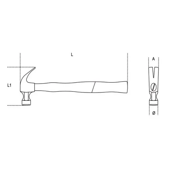 Martelli con penna a granchio manico in legno 1375