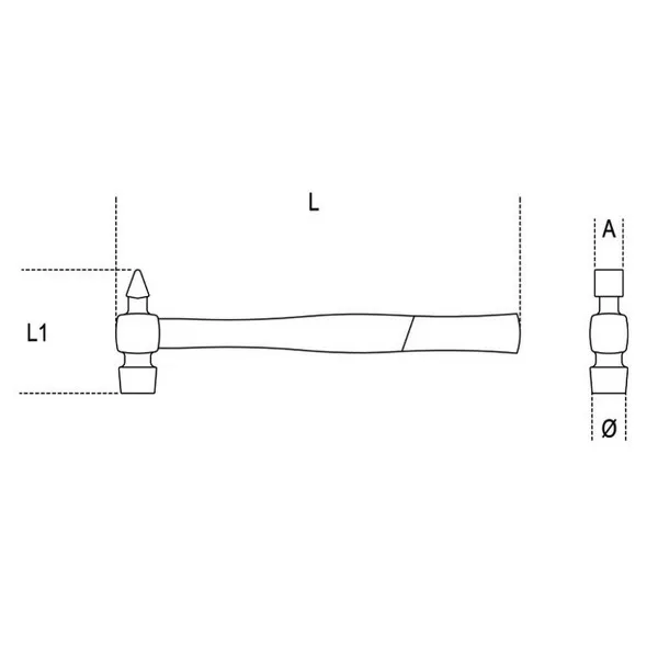 Martelli testa tonda e penna simmetrica legno 1378