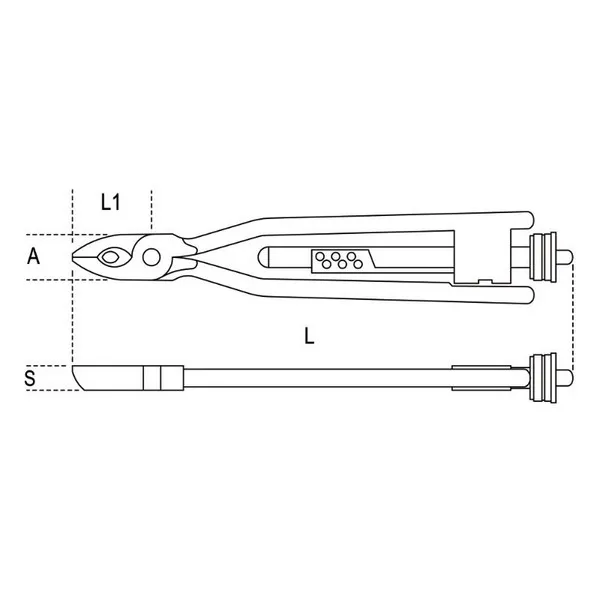 Pinza torcifilo reversibile a ritorno automatico 1761RS/1