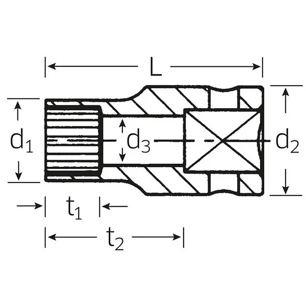 Chiave a bussola Spline-Drive 45aPSP