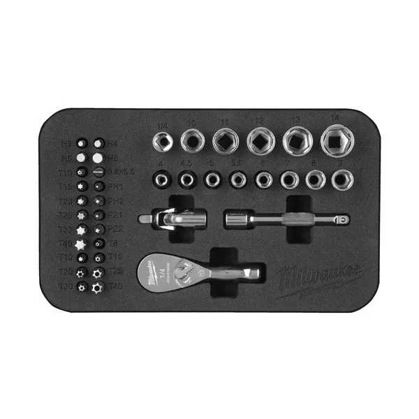 Set 39pz cricchetto compatto 1/4 Metric Milwaukee