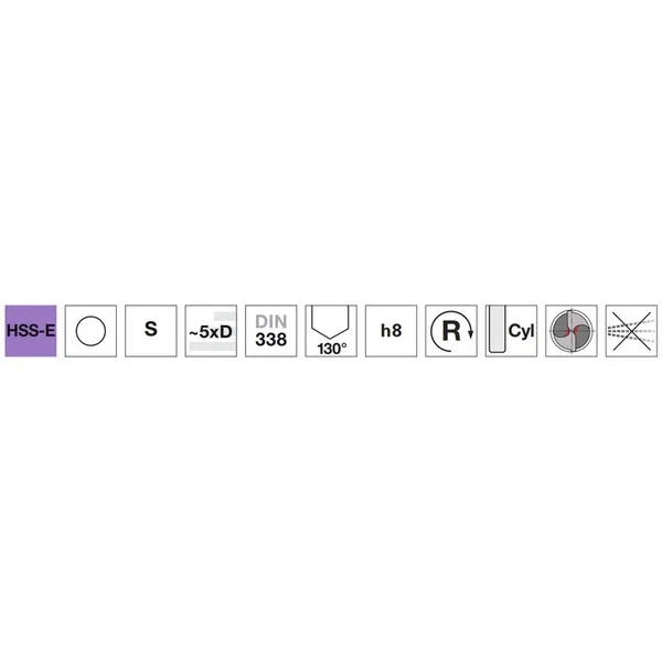 Punte elicoidali corte 81061 DIN 338S HSS-E