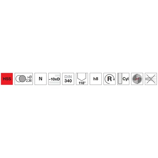 Punte elicoidali lunghe 81310 DIN 340N HSS