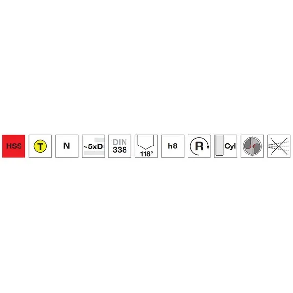 Punte elicoidali corte 84406 DIN 338N HSS