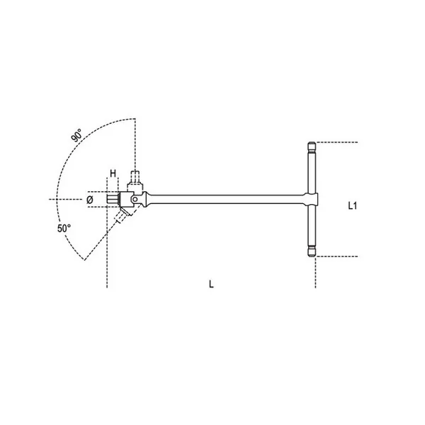 Chiavi a T con maschio esagonale snodato cromate Beta 953