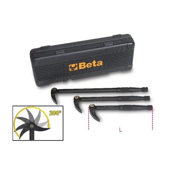 Serie di 3 leve con testa snodata piatta curva 966/C3