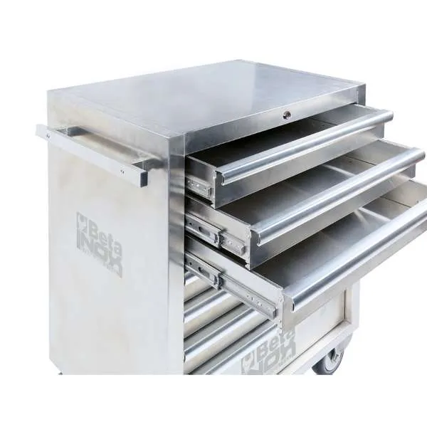 Cassettiera mobile BETA INOX, 7 cassetti C04TSS