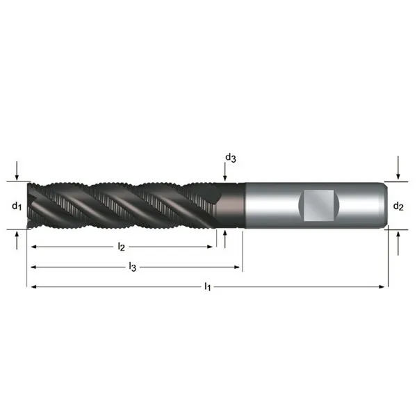 Fresa Sgrossatura Dormer C492 HSS-E PM Din 844L lunga