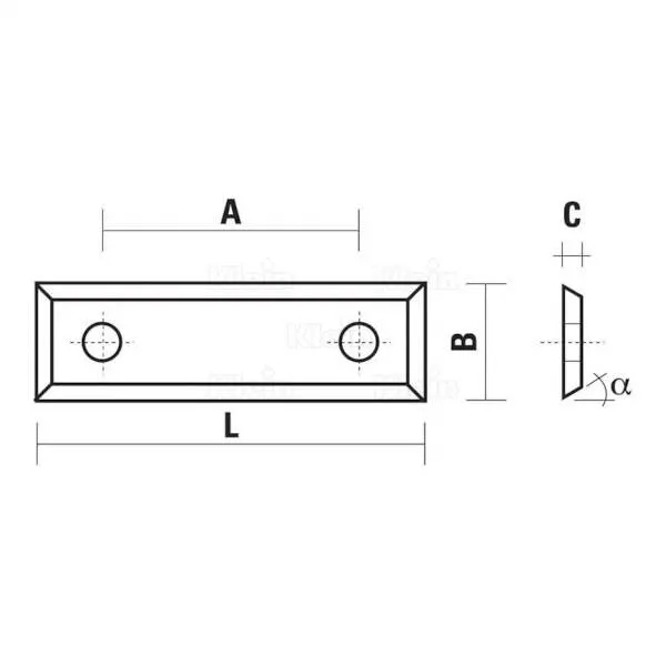 Coltellini reversibili HW 2 fori Z055 - Z255 - Z355 - Z555