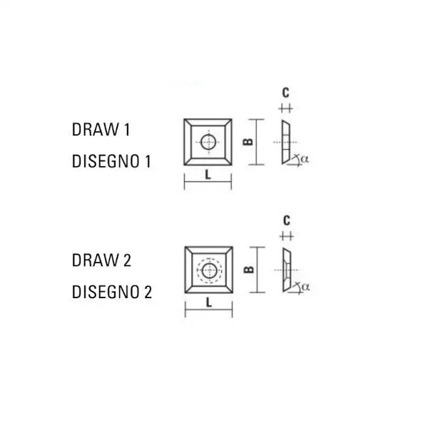 Coltellini reversibili HW 1 foro Z055-Z155-Z255-Z455-Z555