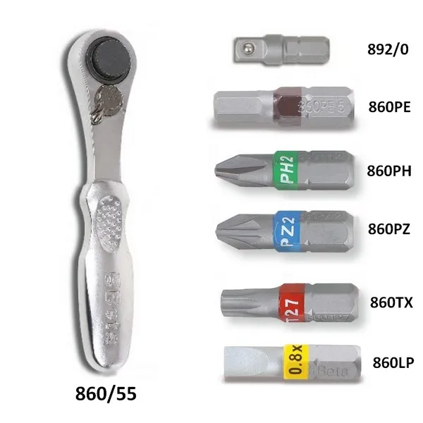 25 inserti x avvitatori, raccordo e cricchetto Beta 860/C27