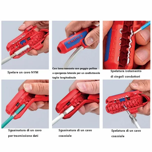 Spelacavi universale Knipex ErgoStrip