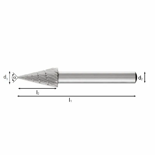 Frese PFERD con forma a cono appuntito G gambo 6