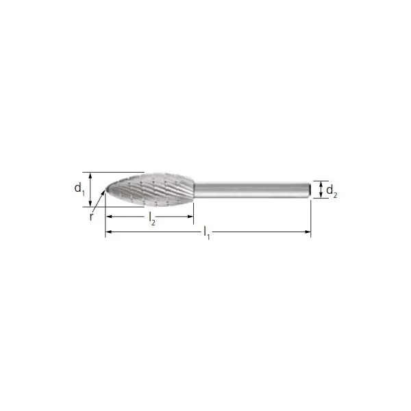 Frese PFERD con forma a fiamma B gambo 6