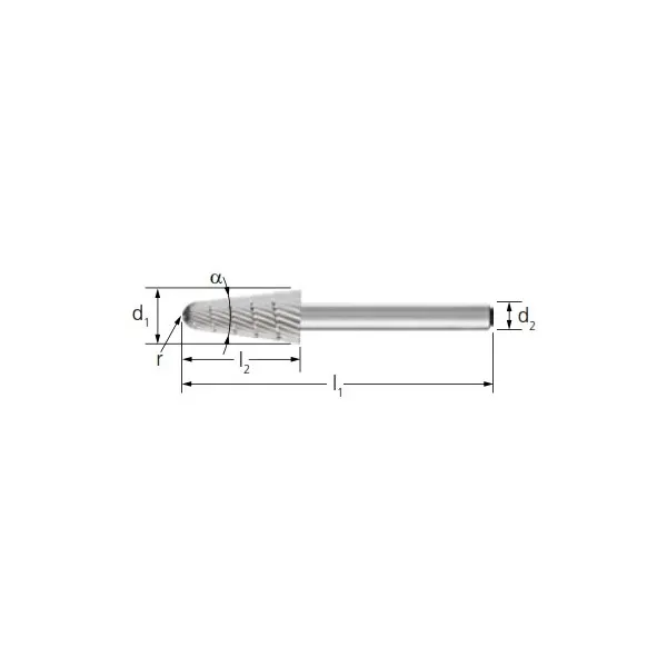 Frese PFERD con forma a cono arrotondato L gambo 6