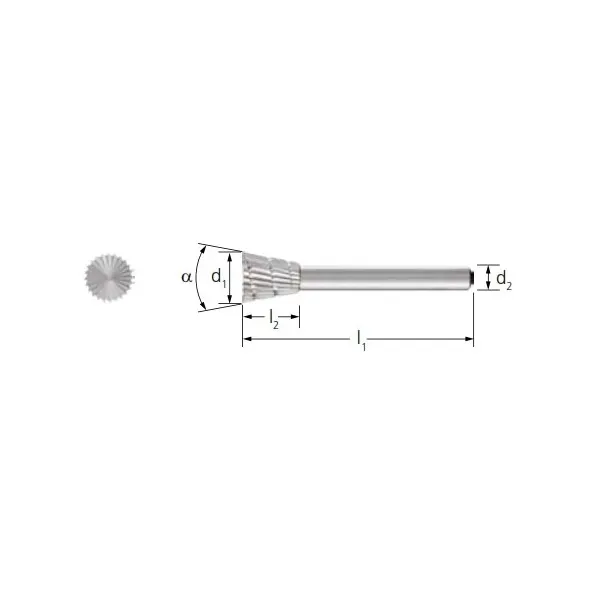 Frese PFERD a cono rovesciato con taglio frontale W-ST
