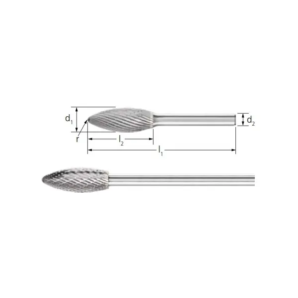 Frese HM PFERD forma a fiamma B gambo 6x150