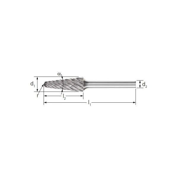 Frese HM PFERD CAST a cono punta arrotondata KEL gambo 6