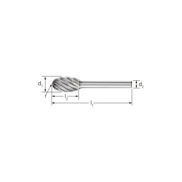 Frese HM PFERD INOX forma a goccia TRE gambo 6