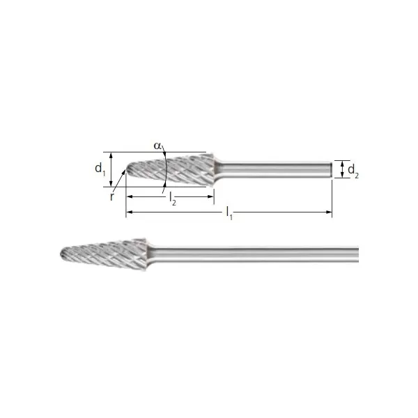 Frese HM PFERD STEEL cono punta arroton. KEL gambo 6