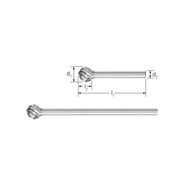 Frese HM PFERD STEEL forma a sfera KUD gambo 6 x 150