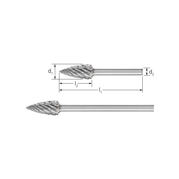 Frese HM PFERD STEEL forma a ogiva SPG gambo 6x150