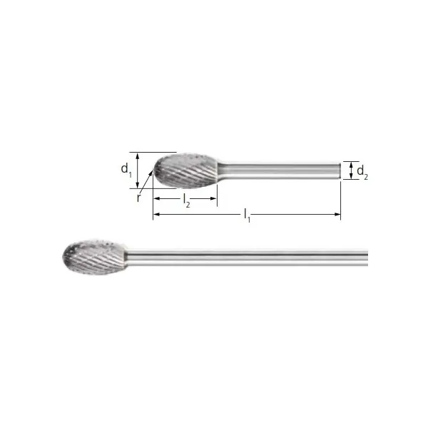Frese in HM PFERD con forma a goccia TRE 3 x 75