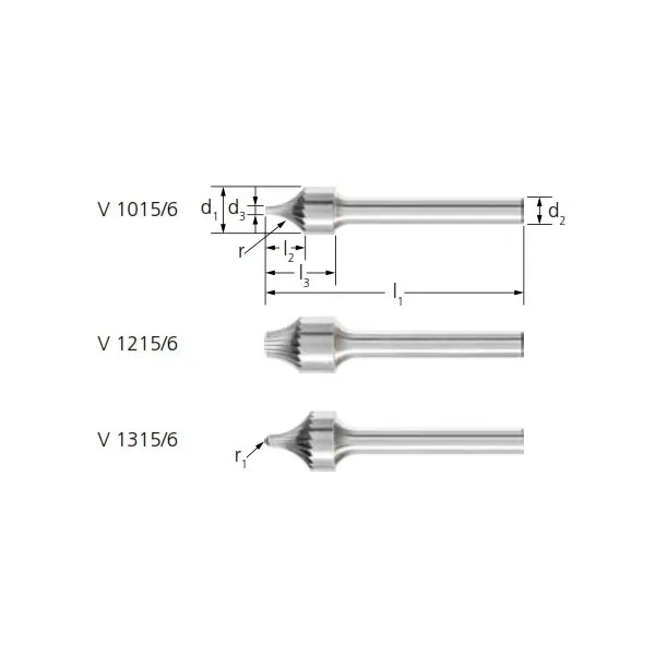 Frese HM PFERD forma arrotondata V gambo 6