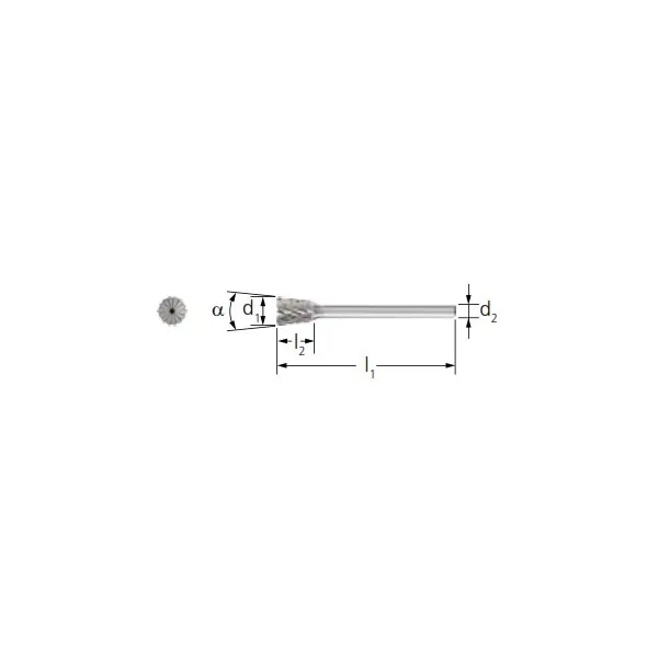 Frese HM PFERD cono rovescio WKN senza taglio front. gambo 6