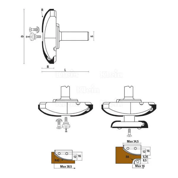 Frese con coltellini HW per piattabande z2