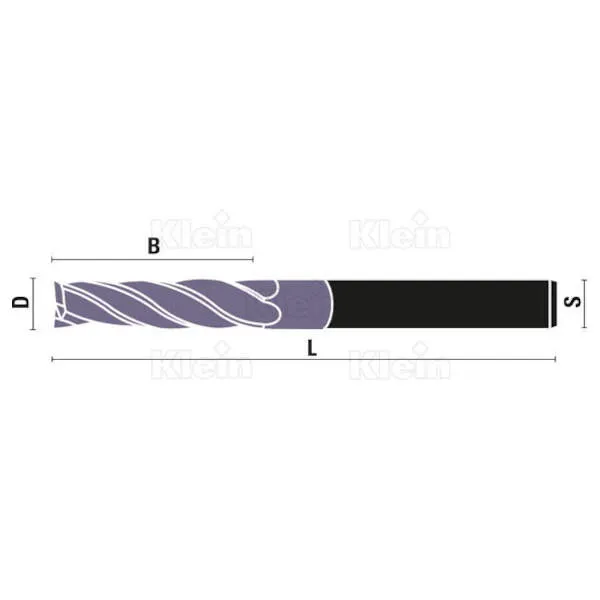 Frese HW int. elica destra z5 superfinitura KleinDIA U115.KD