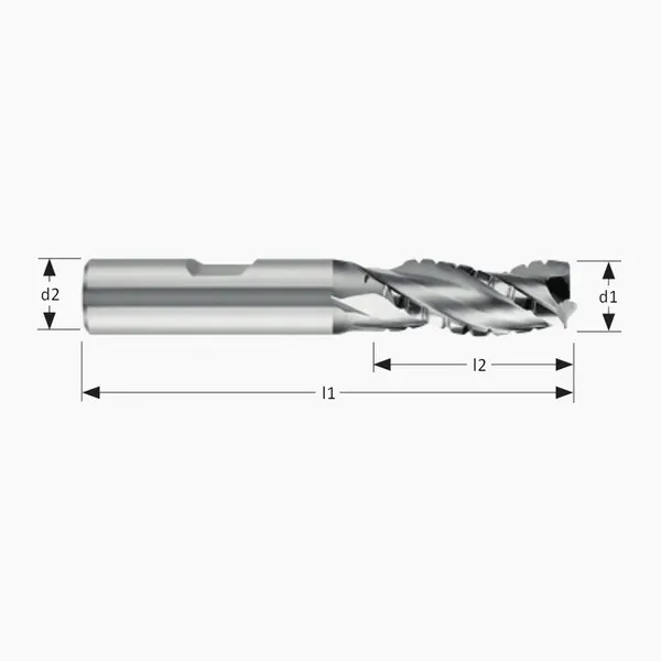Fresa a sgrossare 015 normale HSS-Co8 DIN 844K