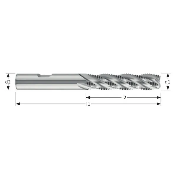 Fresa a sgrossare 023F lunga HSS-Co8 DIN 844L