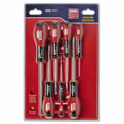 Serie di 7 giraviti intaglio e a croce Phillips 322 SH7