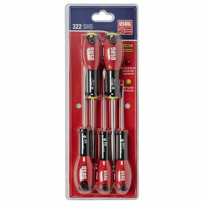 Serie 5 giraviti intaglio e croce Phillips 322 SH5