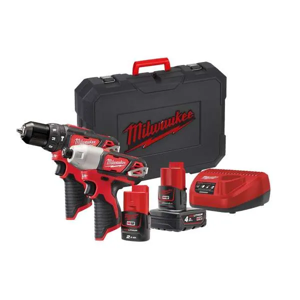 Kit 12V Trapano con percussione + Avvitatore ad impulsi