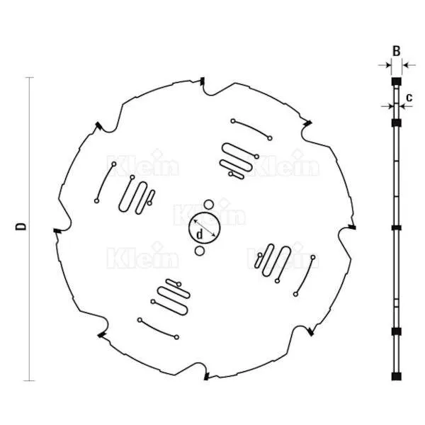 Lame circolari in PKD Klein XGE per materiali abrasivi